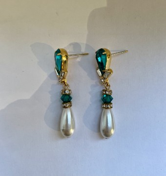 Mari Mi Bridal Style #621508- Limited Edition #0 default Teal/Cream Pearl/Gold Plate thumbnail