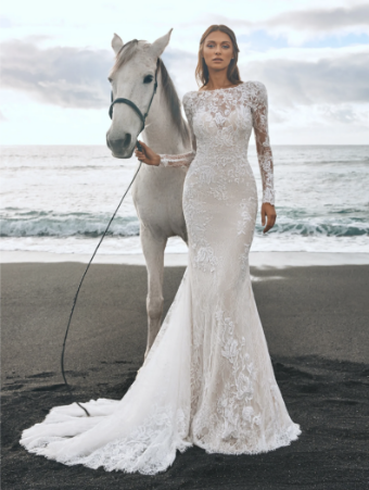 Pronovias Style #Panjin- Discontinued - Sample Sale #0 default Off White/Nude thumbnail