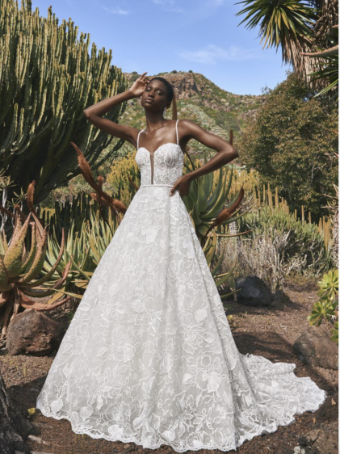 Pronovias Style #Butina- Discontinued - Sample Sale #0 default Off White/Light Peach thumbnail
