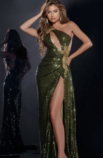 Jovani Style #D5001 #0 default Olive/Gold thumbnail