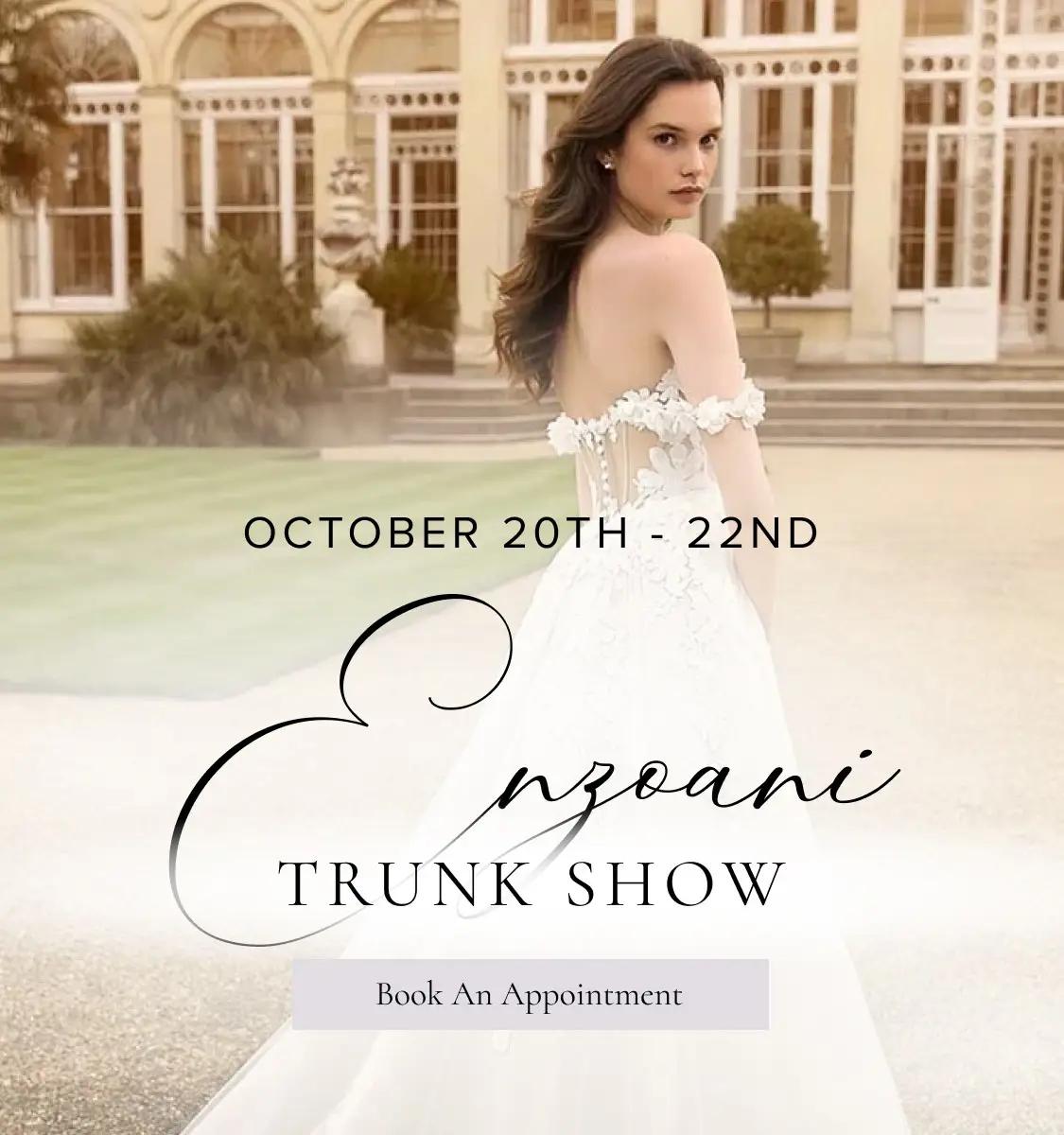 "Enzoani Trunk Show" banner for mobile