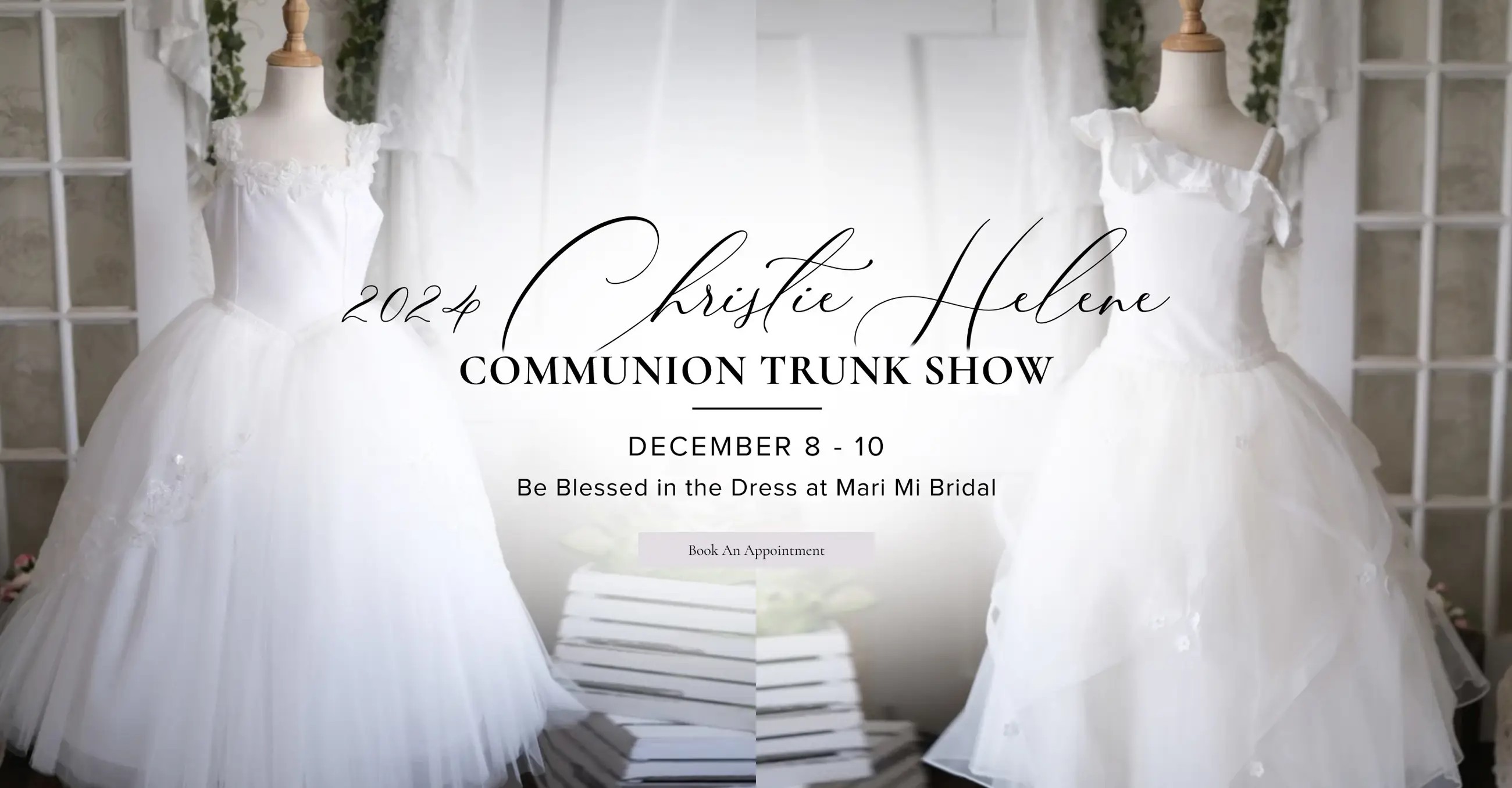 2024 Christie Helene Communion Trunk Show banner desktop