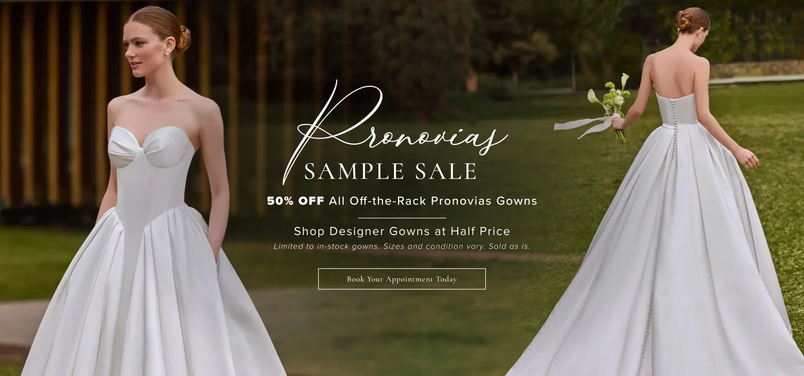 Pronovias Sample Sale Desktop Banner
