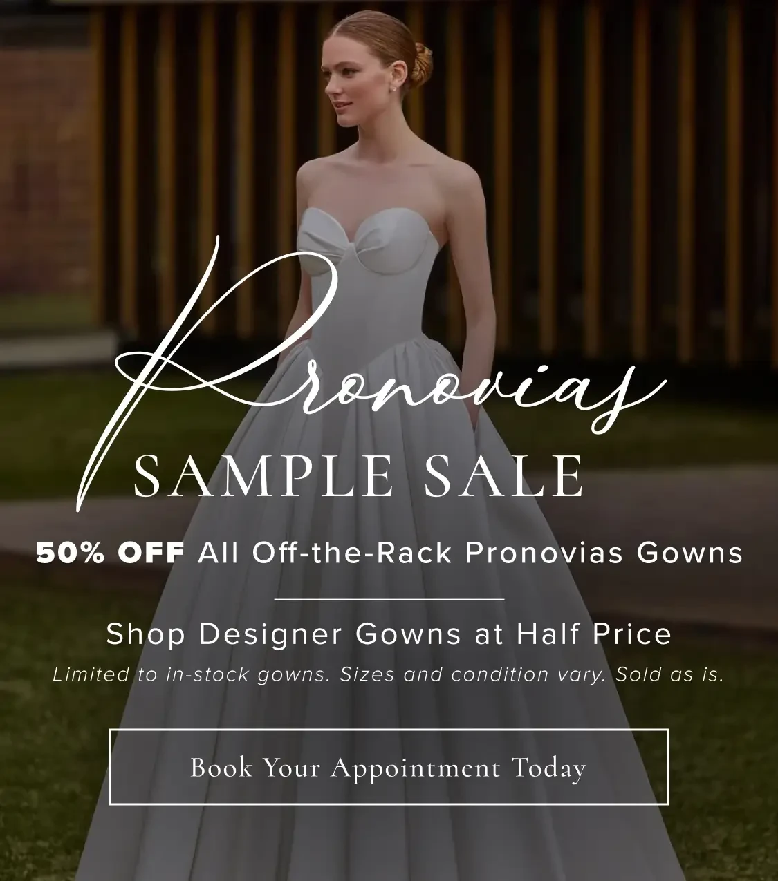 Pronovias Sample Sale Mobile Banner