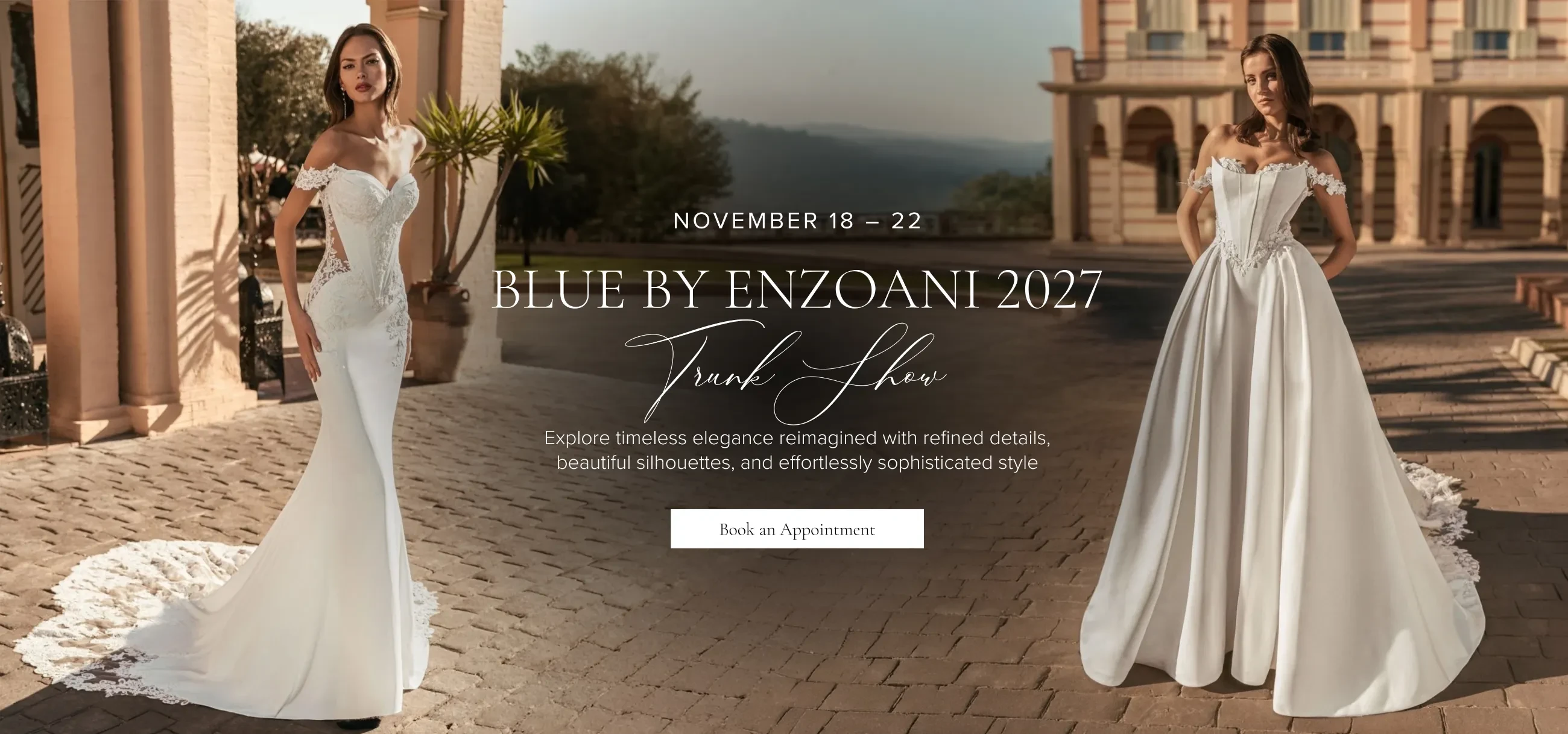Blue by Enzoani Trunk Show Banner