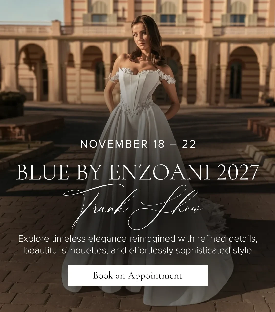 Blue by Enzoani Trunk Show Banner